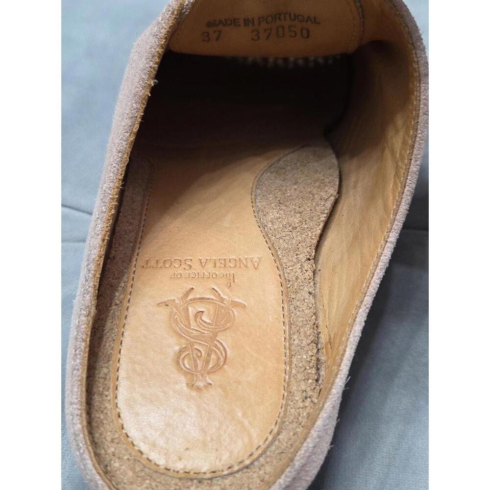 The Office Of Angela Scott Pink Suede Mules Oxfords SlipOn Womens Shoes 37 7 - Picture 8 of 16
